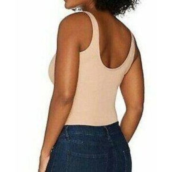 Jezebel Jersey Knit Tank Top Bodysuit Warm Nude Size Large - Picture 3 of 3